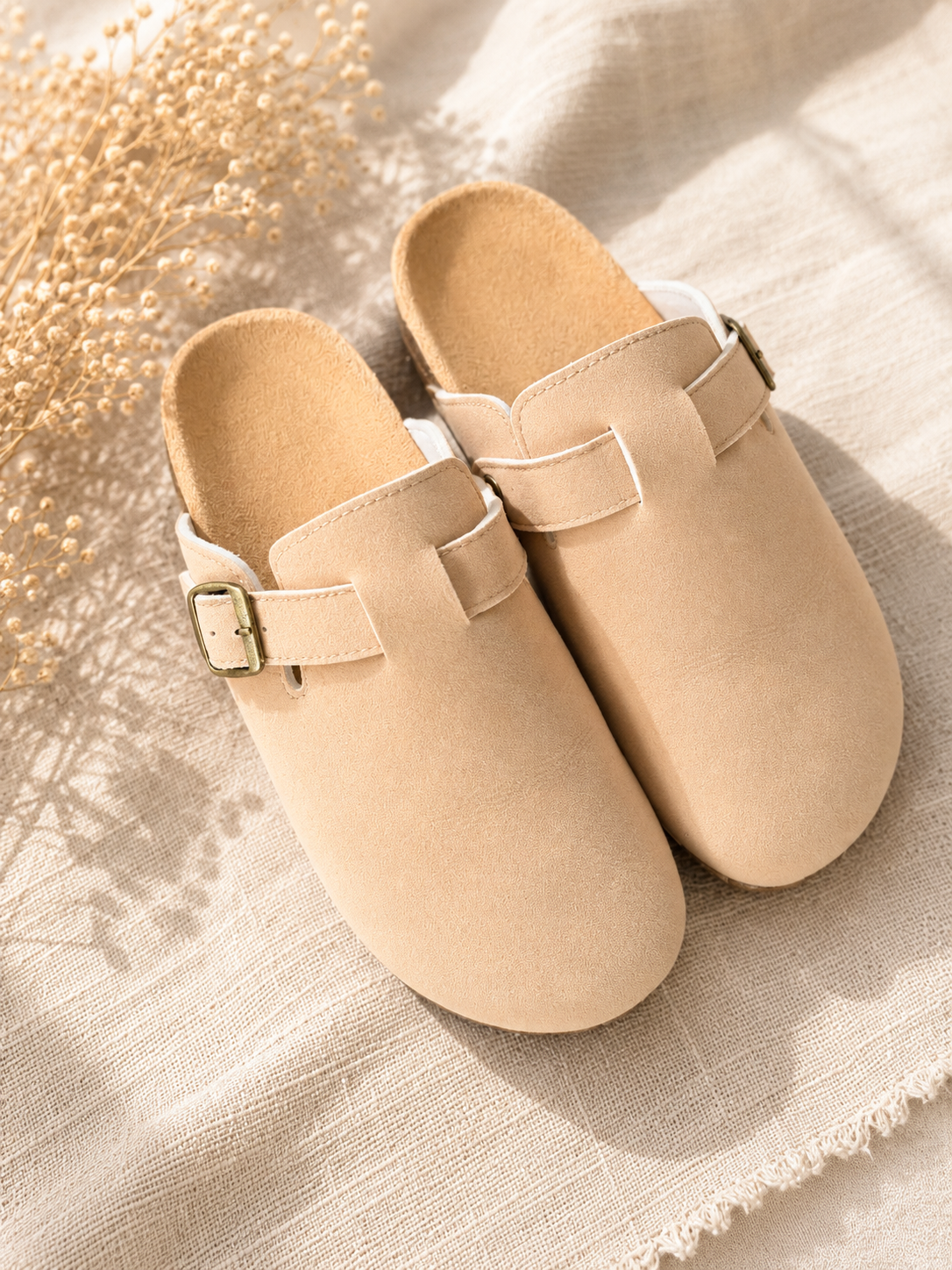 🤍Mules sabots effet daim beige