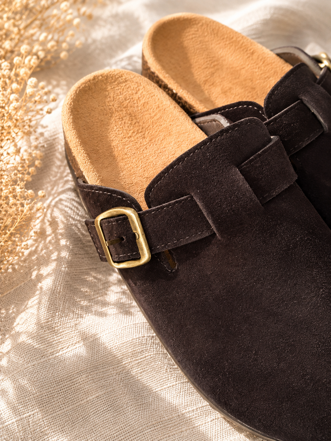 🖤Mules sabots effet daim noir