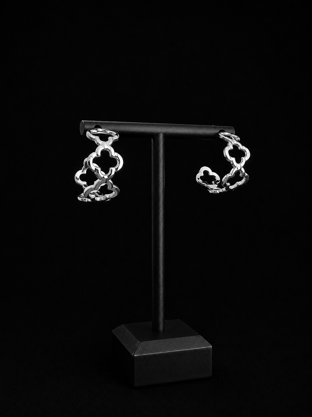 Boucles d’oreilles Trèfle Argentées Inoxydable