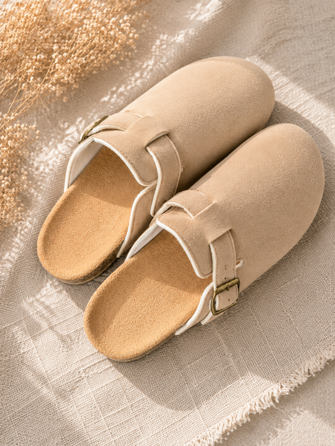 🤍Mules sabots effet daim beige