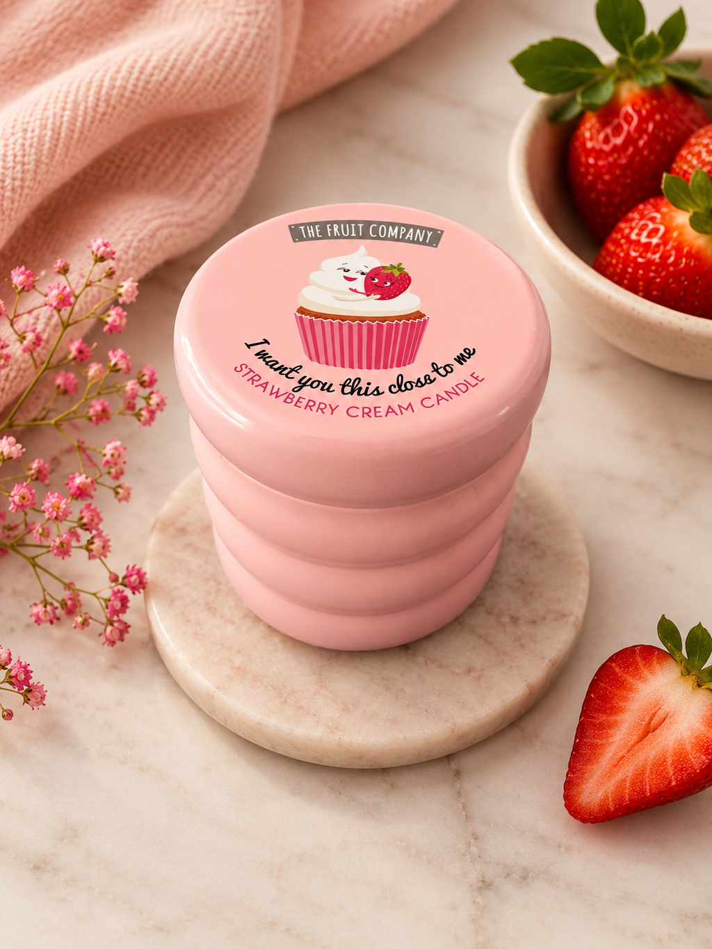 🍓 Douceur Fraise & Crème – Bougie parfumée 150 g