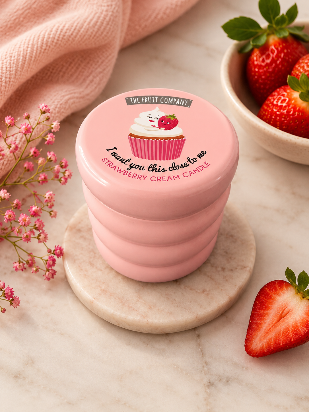 🍓 Douceur Fraise & Crème – Bougie parfumée 150 g