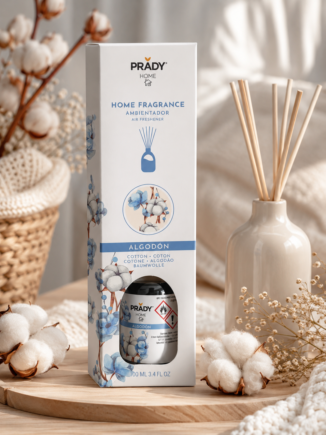 🤍Diffuseur à bâtonnets – Coton 100 ml