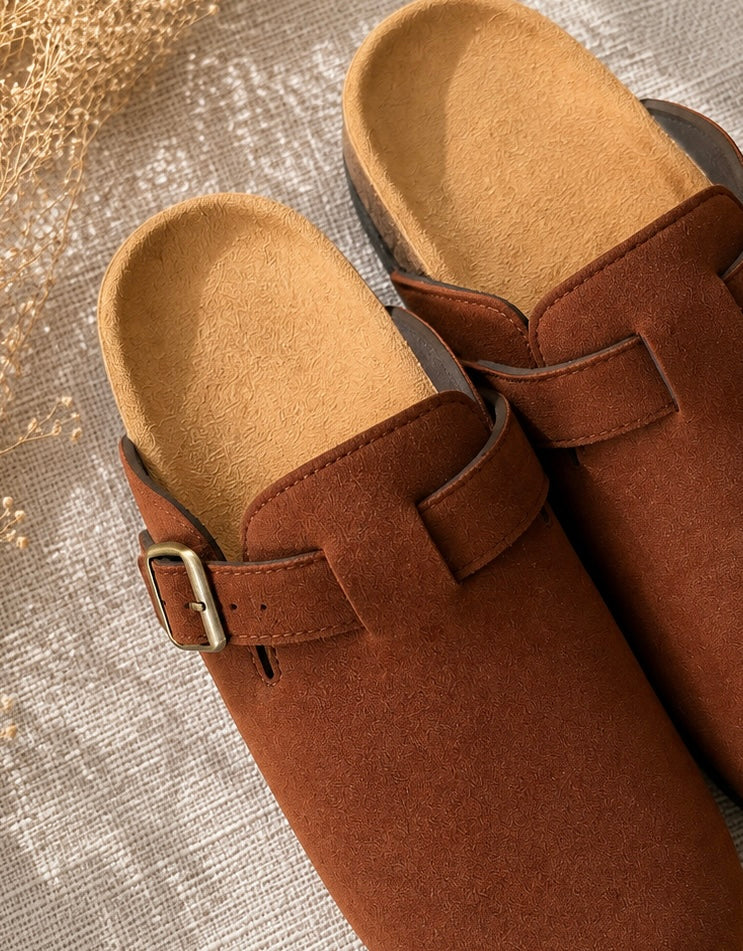🤎Mules sabots camel effet daim
