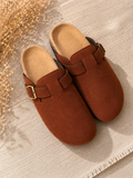 🤎Mules sabots camel effet daim