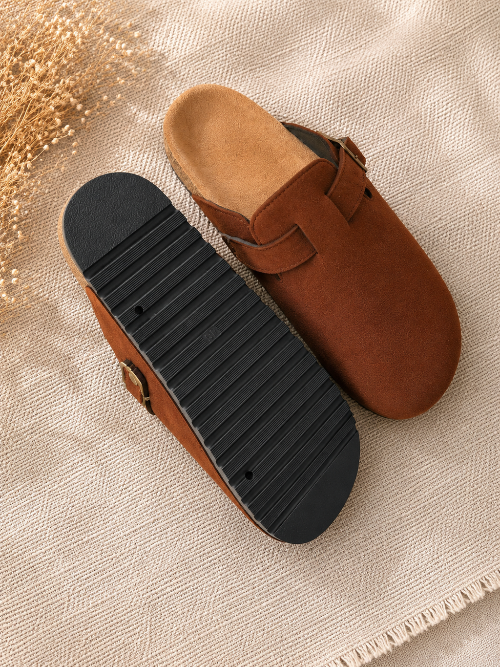 🤎Mules sabots camel effet daim