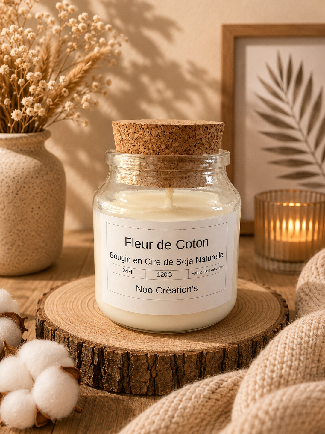 🤍 Bougie parfumée Fleur de Coton